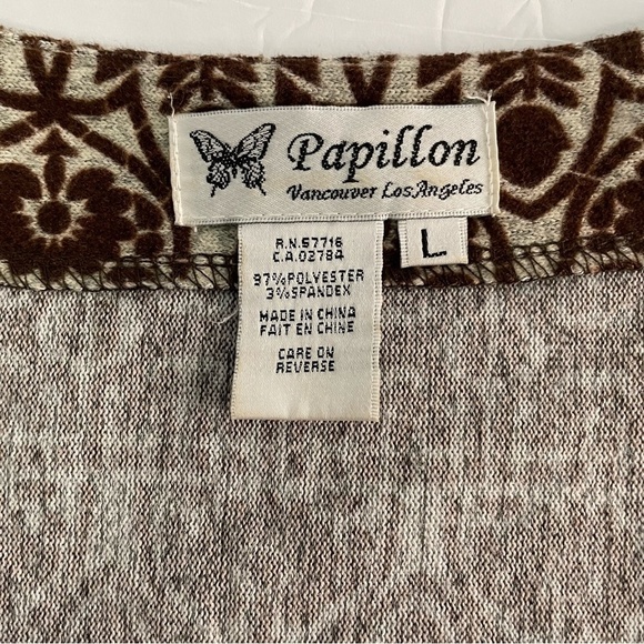 Papillon Soft Paisley Brown and Blue Sheath Dress Size Large - Picture 8 of 9